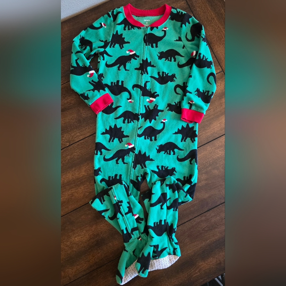 Carter's Green Dinosaur Pajamas